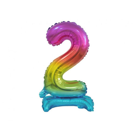 Picture of STANDING FOIL BALLOON 2 RAINBOW 38CM